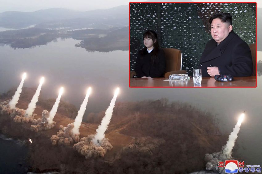 Korut Menembakkan Enam Rudal, Disaksikan Kim Jong-un dan Putrinya