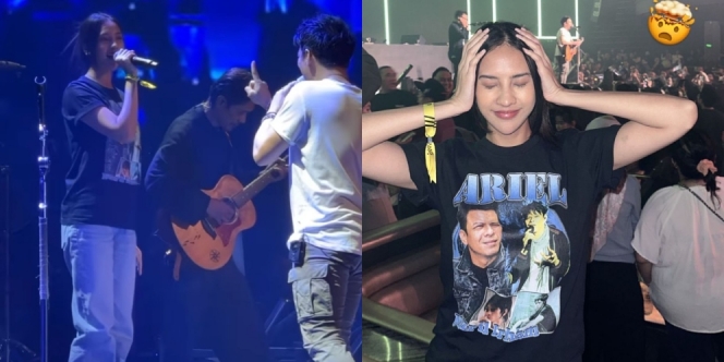 Anya Geraldine salting Di Depan Ariel Noah Saat Di Atas Panggung