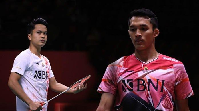 Ilustrasi Jonathan Dan Ginting Sedang Bersiap Hadapi Turnamen Di Singapore Open 2023